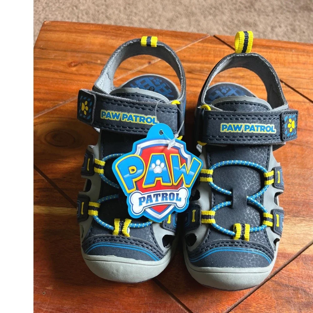 Paw Patrol Boys Navy Blue Closed Toe Sandals Toddler Size 9 New